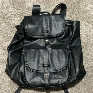 Bella Russo Black Leather Backpack NWT